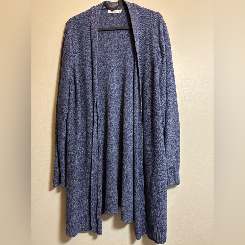 Reitmans Heathered Blue Open-Front Cardigan